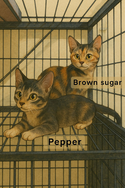 Pepper &amp; Brown Sugars  - Domestic Short Hair Cat