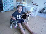 Marcel with Koko and Hawk