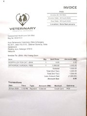 Vet bill